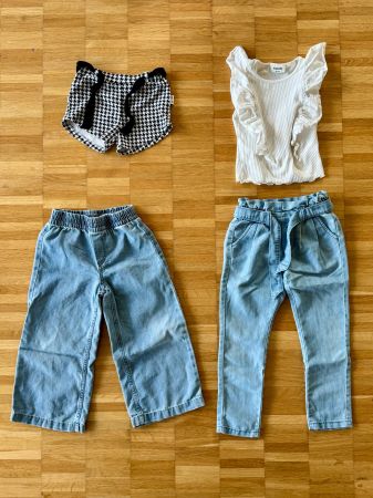 4er Set Mädchen Kleiderpaket Jeans & Top Gr. 98/104