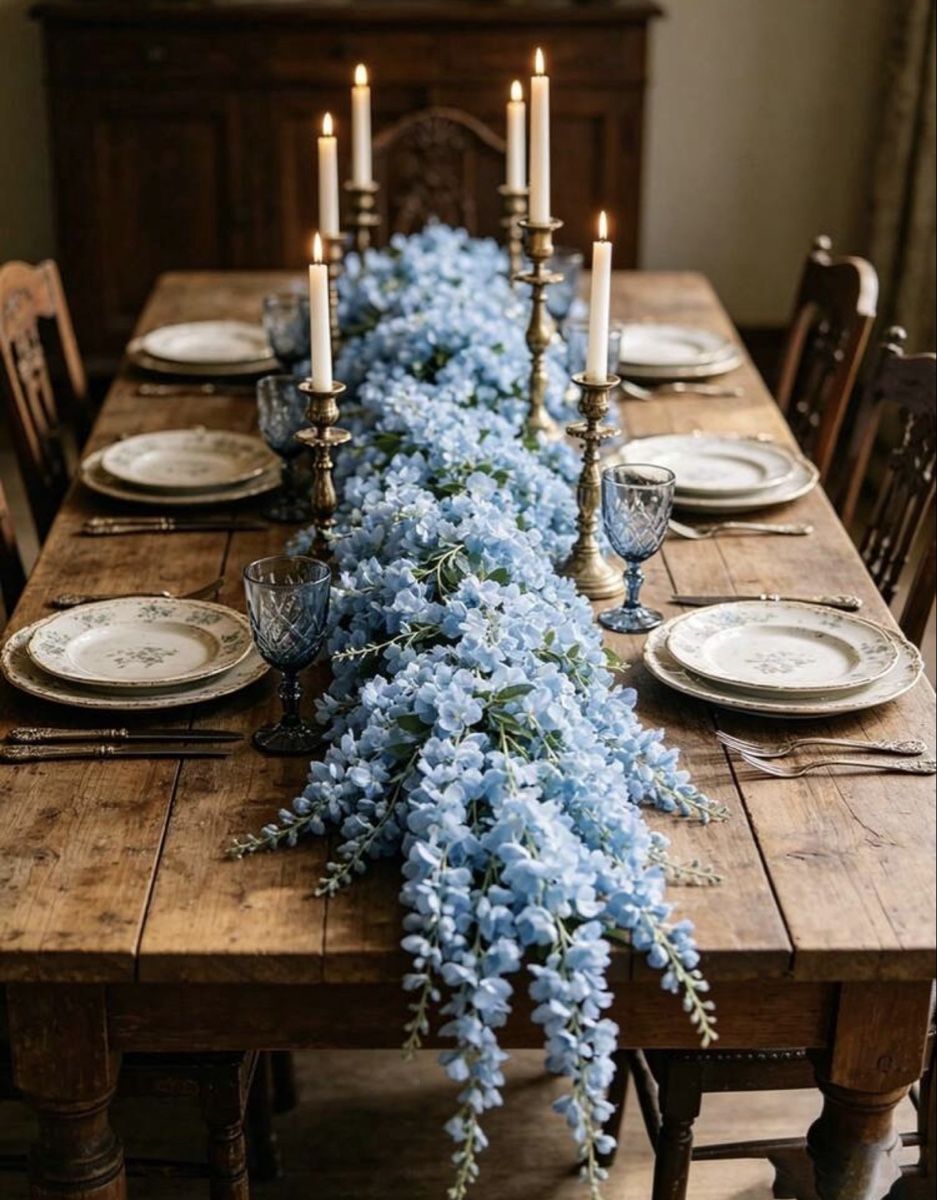 Toutes les décorations: Blaue Blumen Girlande neu – Neuf avec emballage d'origine à Wetzikon ZH par deb_8wcc 1