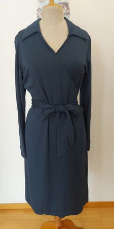 Kleid, Wickelkleid, grau/blau, Gr. L