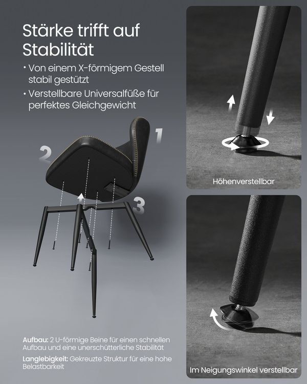 Sedie: Esszimmerstühle 2er Set Kunstleder Mid-Century ECCO – Nuovo e nell'imballaggio originale da Lachen SZ venduto da MAMORU-MOEBEL 5