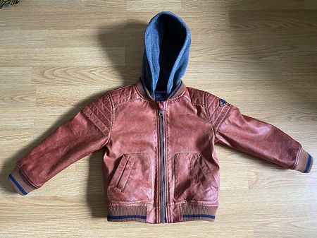 Lederjacke Jungen braun, Gr. 98 104 von Palomino, gefüttert