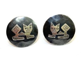 Manschettenknöpfe, Katze,925 Silber G.Laffi, Peru, Vintage