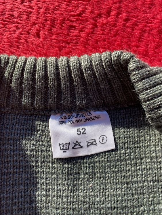 Herren Wollpulli Gr. 52 mit Reissverschluss warm & kuschelig 3
