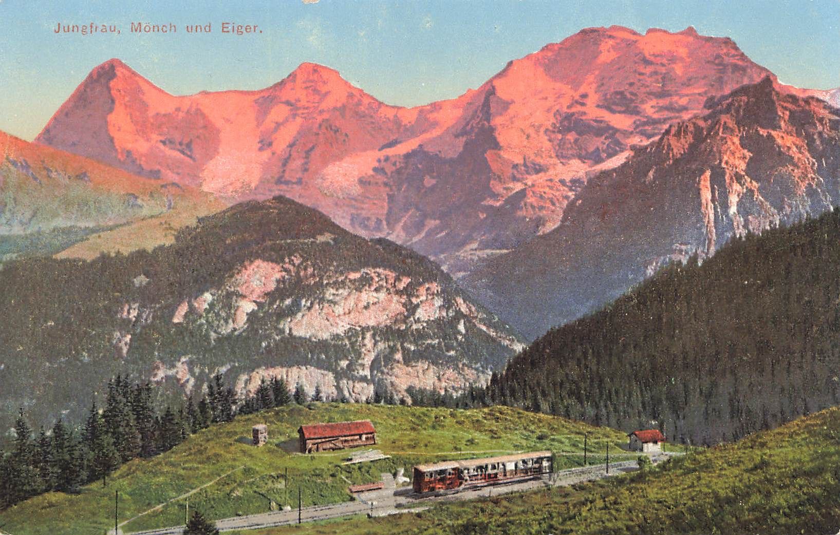 Cartoline postali: Jungrau manch und eiger Eisenbahn – Usato da Biasca venduto da Blenio71