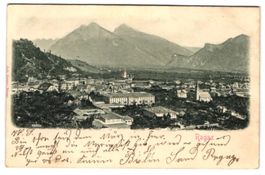 Relief-AK Ragaz, Ortsansicht aus der Vog