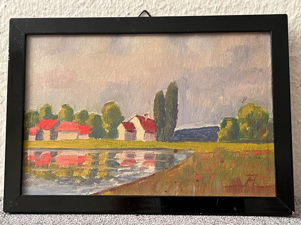 Gerahmte Vintage Ölgemälde Landschaft Landschaft Szene H... Kaufen