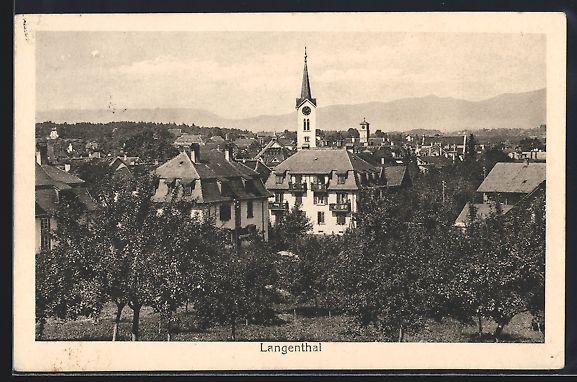 Ansichtskarten: AK Langenthal, Teilansicht mit Bergen – Gebraucht aus Berlin von bartko-reher