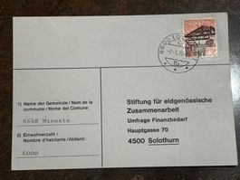 Historische Postkarte Minusio, Stiftung 1975