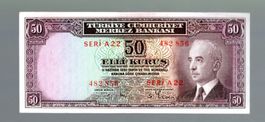 Turkey 50 kurus UNC selten