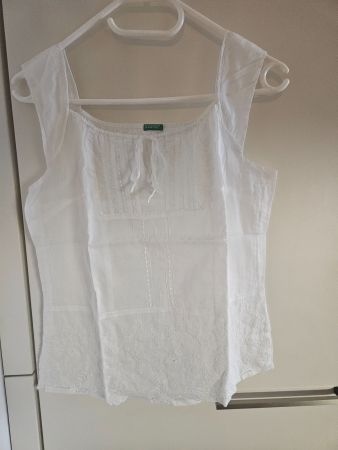 Benetton Oberteil weiss ohne Grösse (Gr. S?)