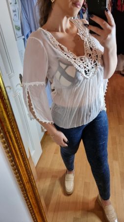 🌺Durchsichtige Sommerbluse in Größe 40🌺