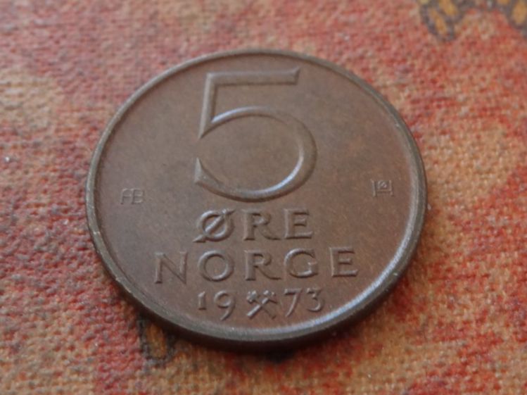 Tutti le monete: NORVEGE  5  ORE  1973 – Usato da Romanel-sur-Lausanne venduto da Swift13
