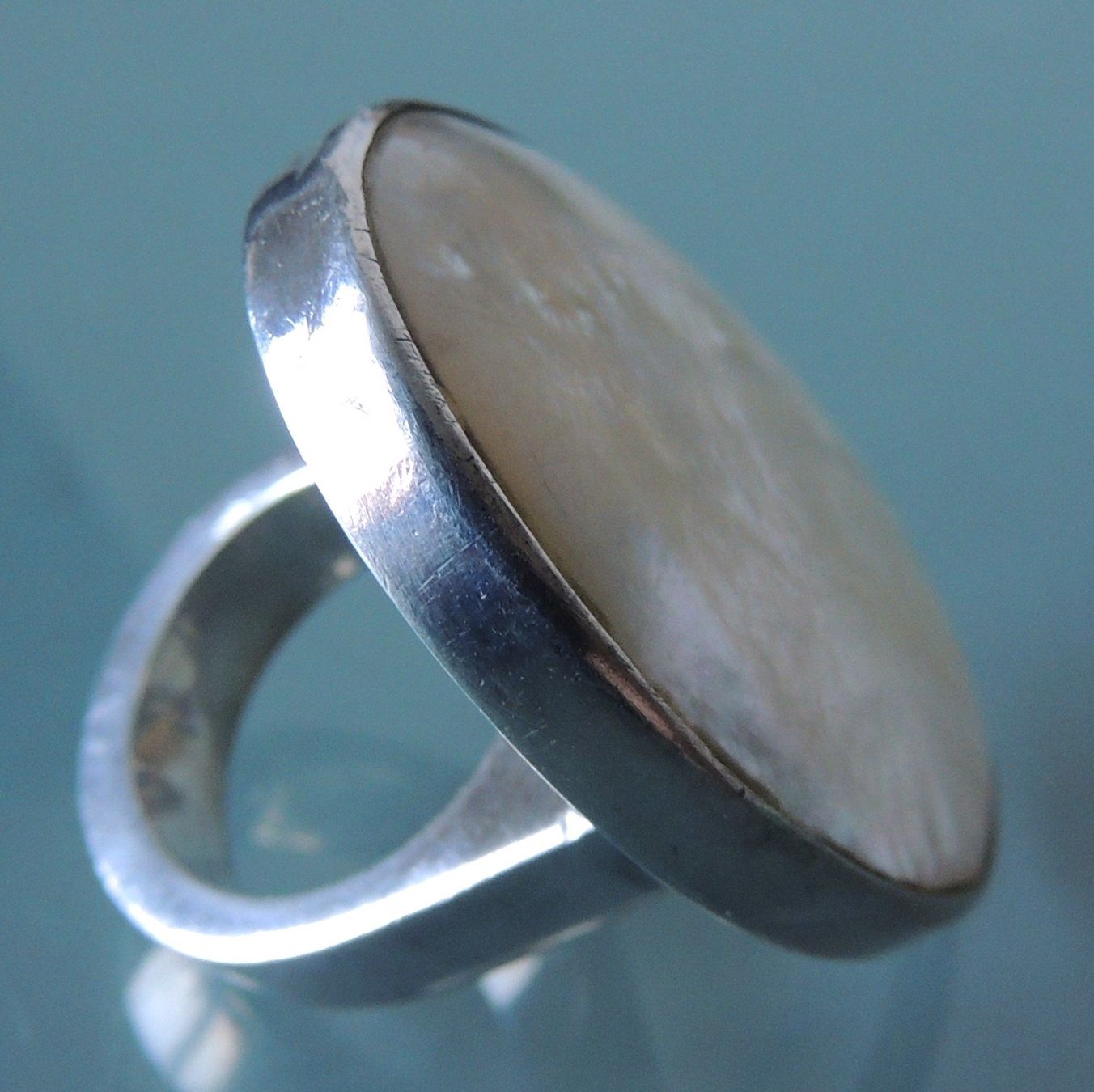 Anelli: Silber 925 Perlmutt Fingerring 41 x 31 mm – Usato da Waldenburg venduto da schaller707 4