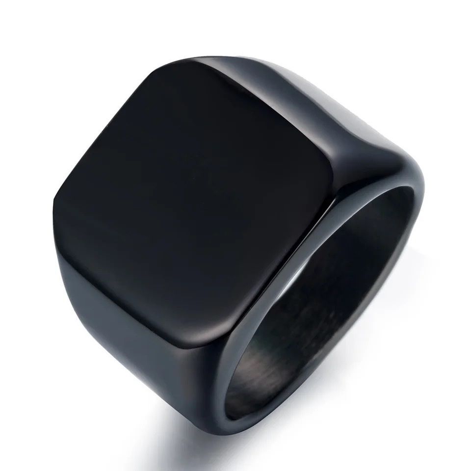Anelli: Square Black Ring for Men – Nuovo e nell'imballaggio originale da Aarburg venduto da StavFashion 2
