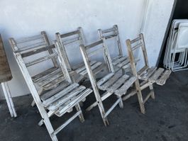 Vintage Klappstühle Bistrot Stühle Tisch Französisch