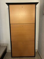Schuhschrank 3 Faecher Holzoptik schwarz 64x120cm