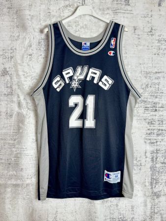 VINTAGE CHAMPION SAN ANTONIO SPURS "TIM DUNCAN" JERSEY Sz:44