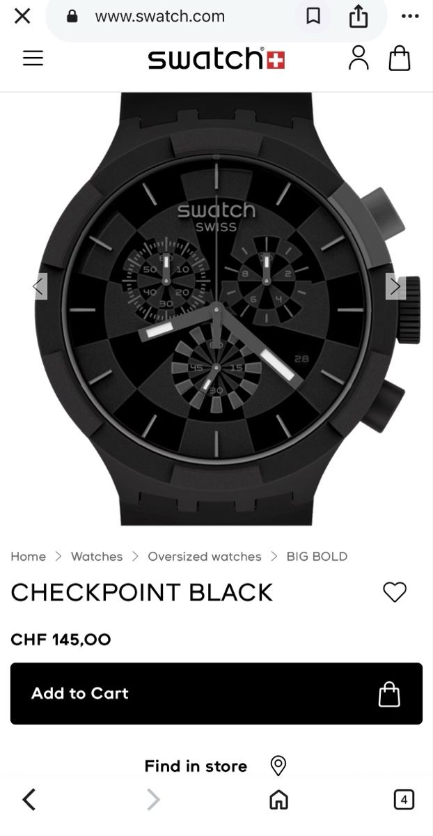 Swatch Orologi: Swatch BIG BOLD "Checkpoint Black" Chronograph – Usato da Kriens venduto da Waqas.naseer 2