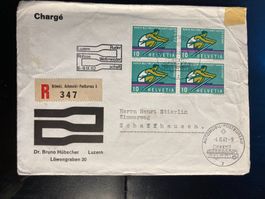 Schweiz 1962 R-Brief Automobilpost Ruder-WM Cachet+Marke 4er