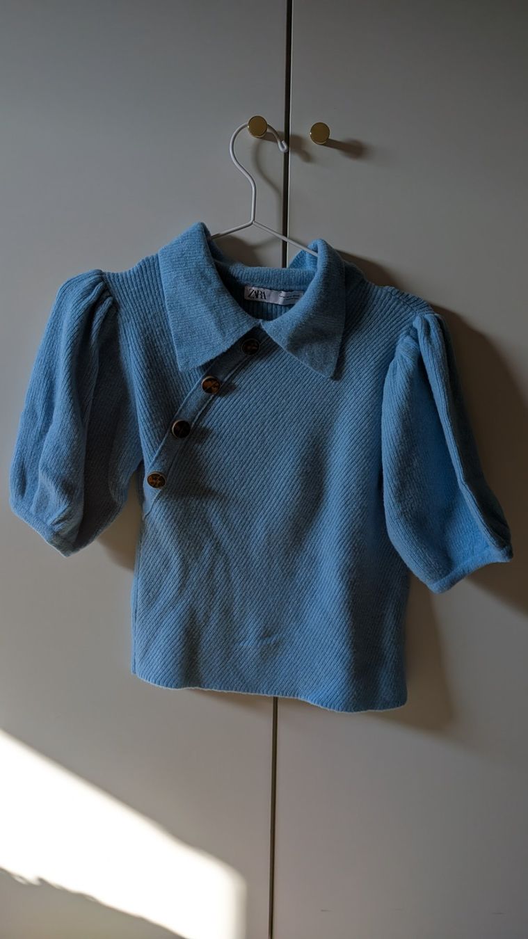 Tops: Pull manches courtes bleu Zara – Gebraucht aus Biel/Bienne von lef_5wlc