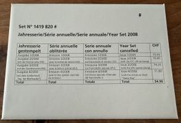 Jahresserie 2008, komplett mit ET-Halbmond-Stempel