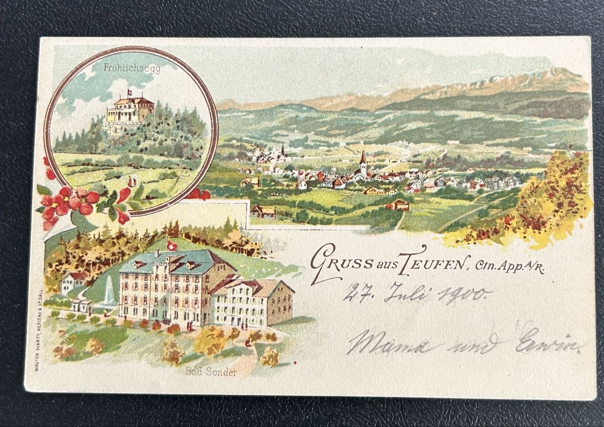 Cartoline postali: Gruss aus Teufen Litho  – Usato da Horw venduto da Tellbub