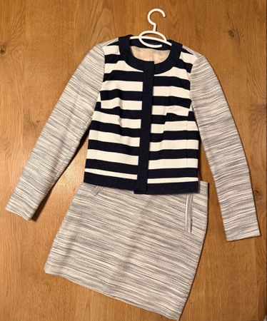Sommerliches Kostüm Set, XS, blau-weiss gestreift
