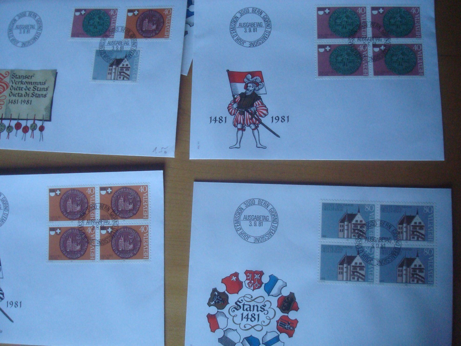 Tutti i francobolli: CH 1981 FDC Serie einzeln 4er – Usato da Gordola venduto da Polentaefung 2