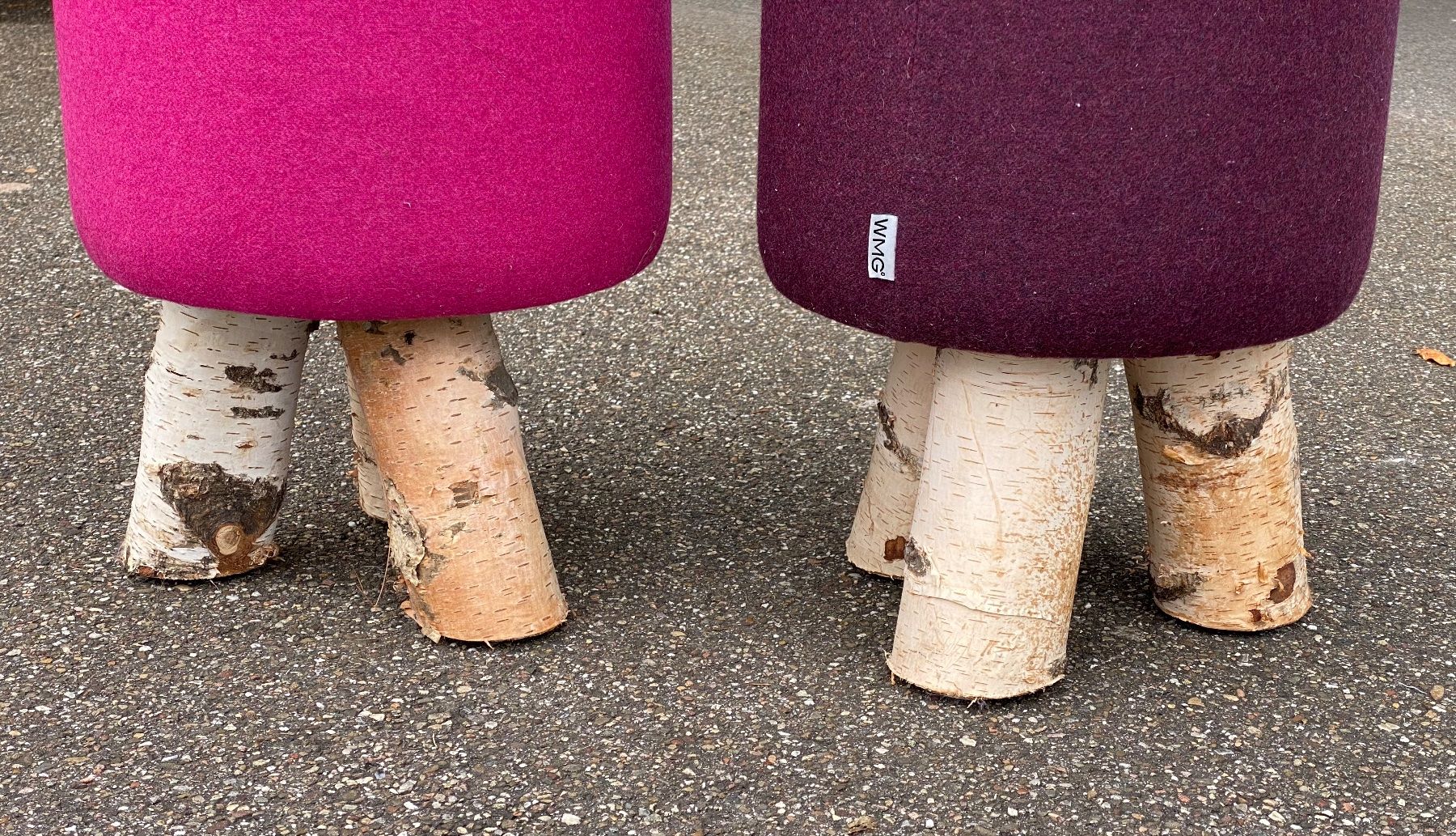 Hocker: Sitz Hocker Stuhl Birkenstamm-Beine, 2er Set, 2 Farben – Neu (gemäss Beschreibung) aus Münchenstein von sysenial 1