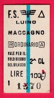 KARTON BILLETT, LUINO - MACCAGNO, 2.KLASSE, EINFACH