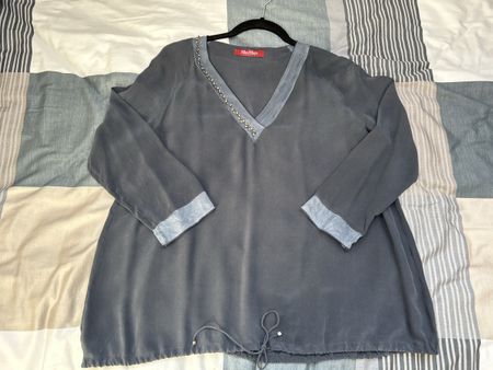 Max Mara Studio Seidenbluse, blau, Gr. 40, Top Zustand!