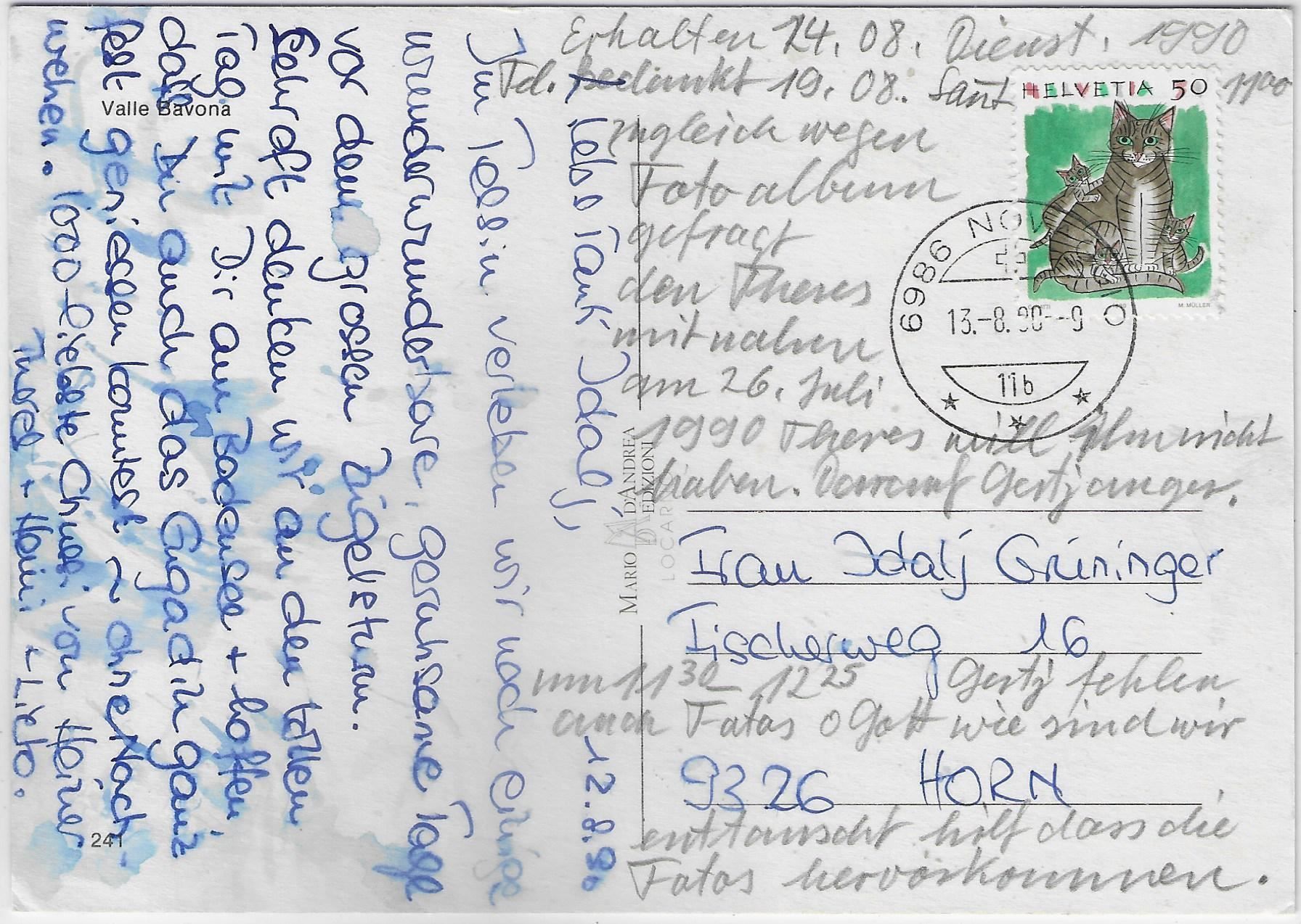 Cartoline postali: Valle Bavone - Robiel, S. Carlo, Fontana – Usato da Ettingen venduto da Kartenplanet 1