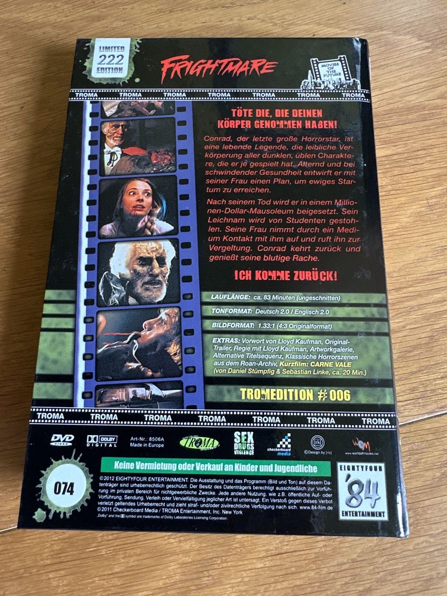Alle DVDs: Frightmare große Hartbox 84 Entertainment – Gebraucht aus Benken ZH von Audi-erich 1