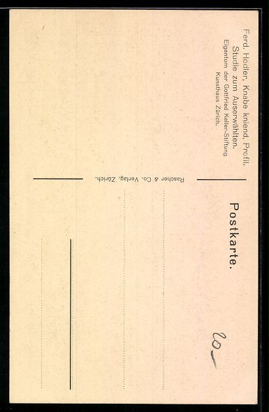Ansichtskarten: Ferdinand Hodler: nackter Knabe kniend,  – Gebraucht aus Berlin von bartko-reher 1