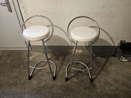 2er Set Barhocker, Chrom und Weiss, Top Zustand!