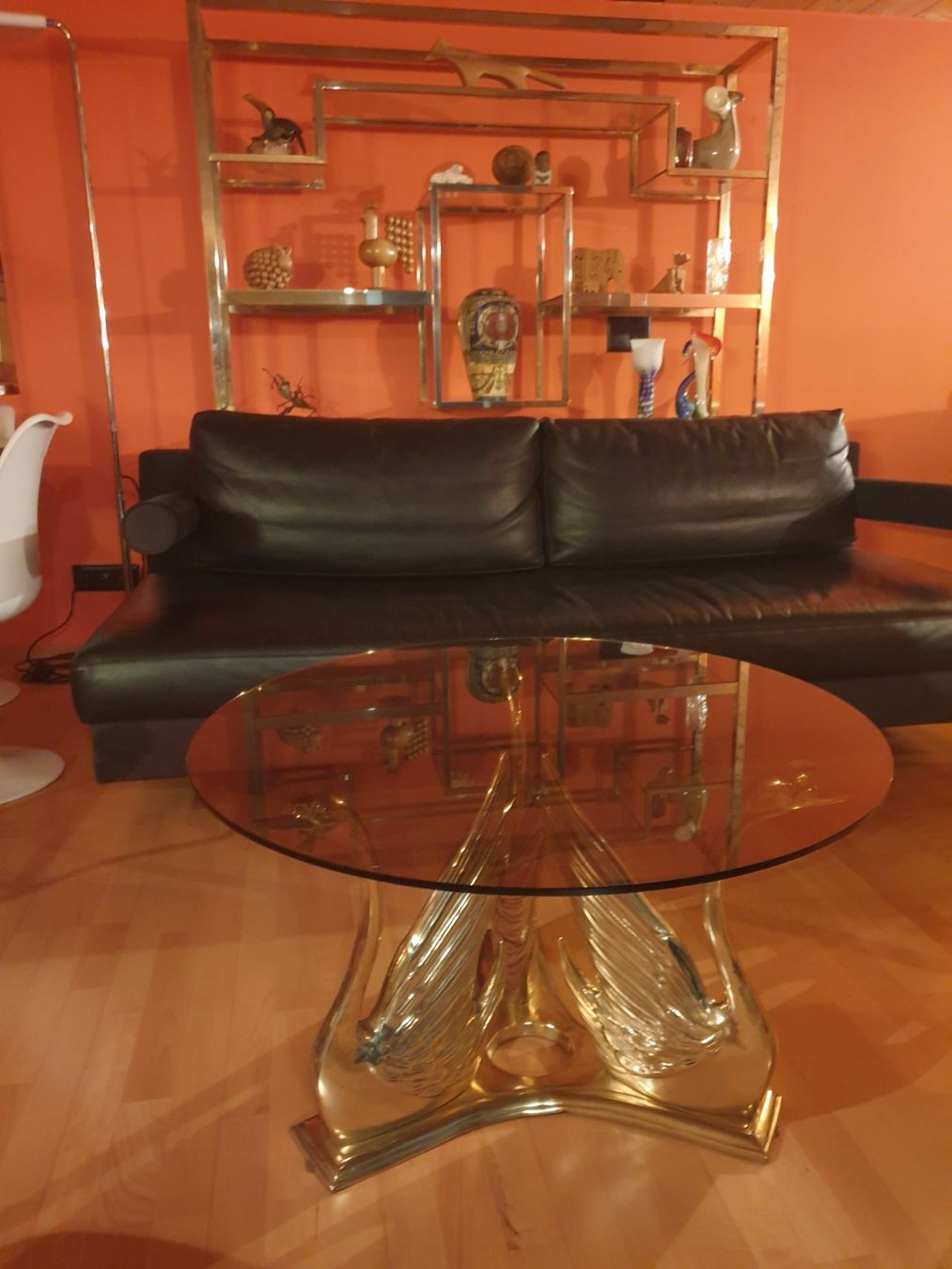 Tische: Art Deco Brass Swan Coffee Table – Gebraucht aus rebstein von spacy73 3