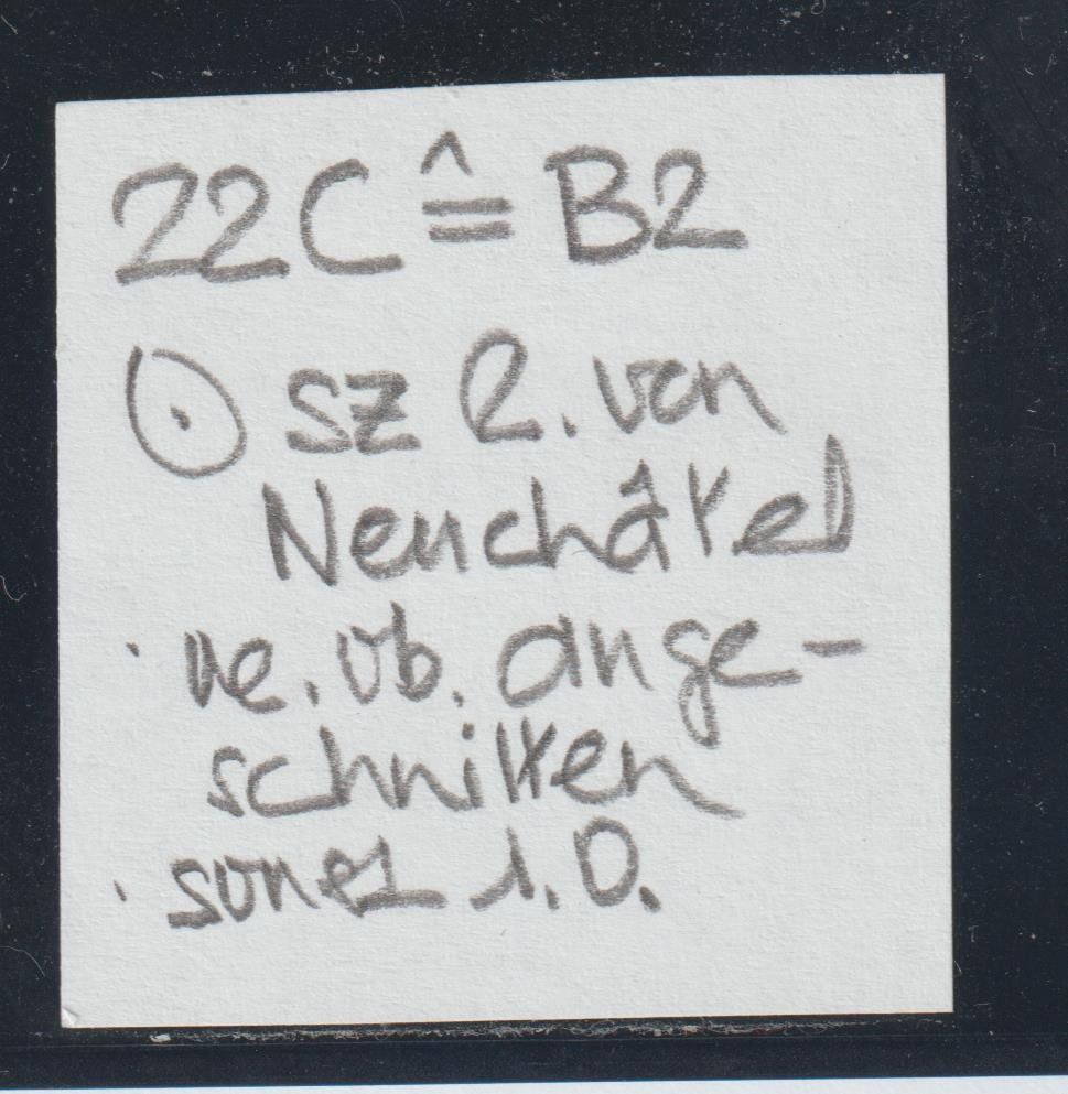 Alle Briefmarken: Strubel 22 C mit Raute von Neuchâtel – Gebraucht aus Siebnen von Fstaehli 2
