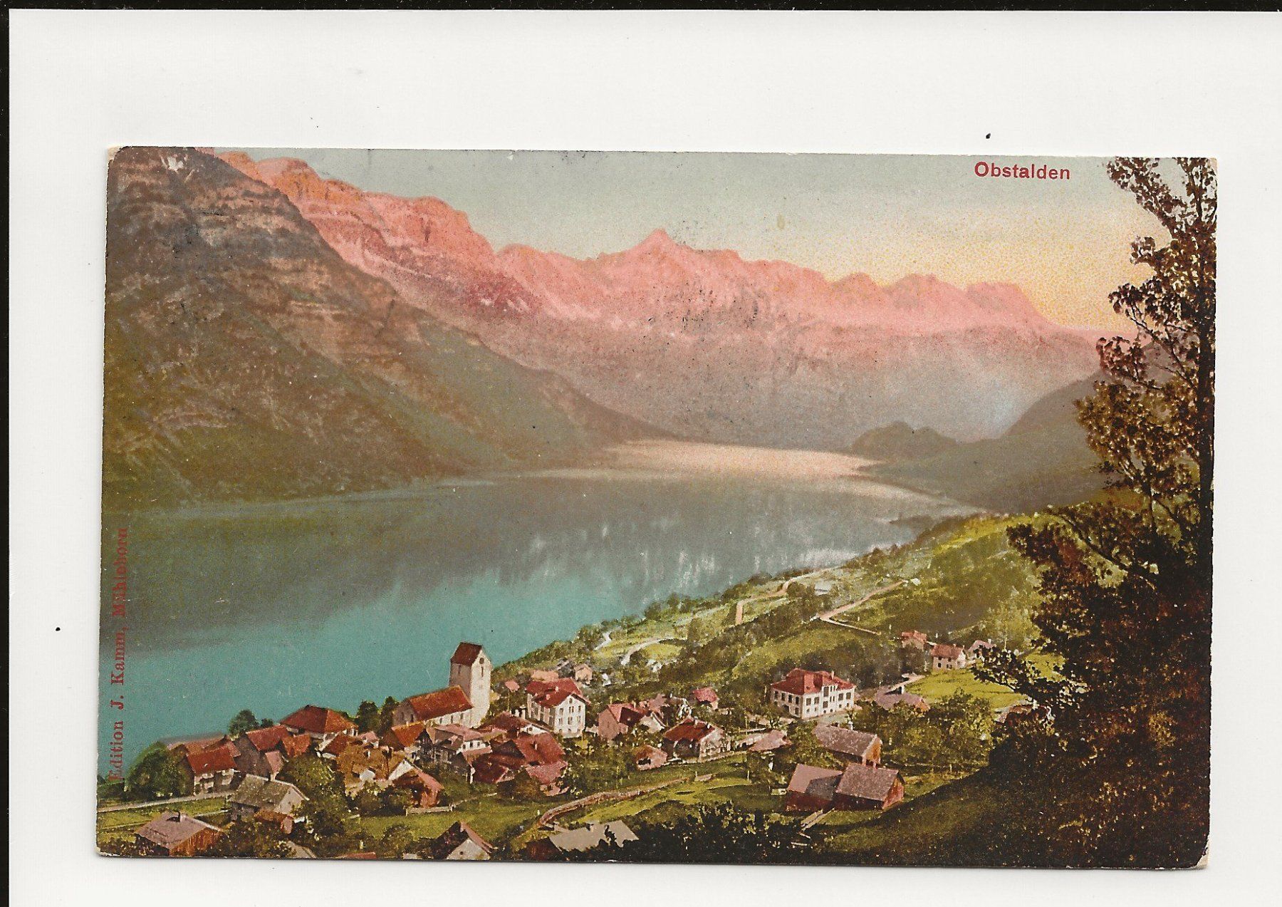 Ansichtskarten: AK 1917 Obstalden GL am Walensee – Gebraucht aus Greifensee von 315WDO
