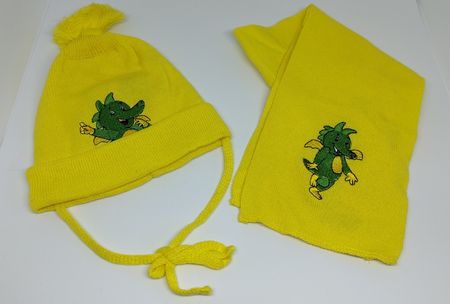 Tabaluga Baby-Set Mütze & Schal – NEU mit Etikett (Vintage) 