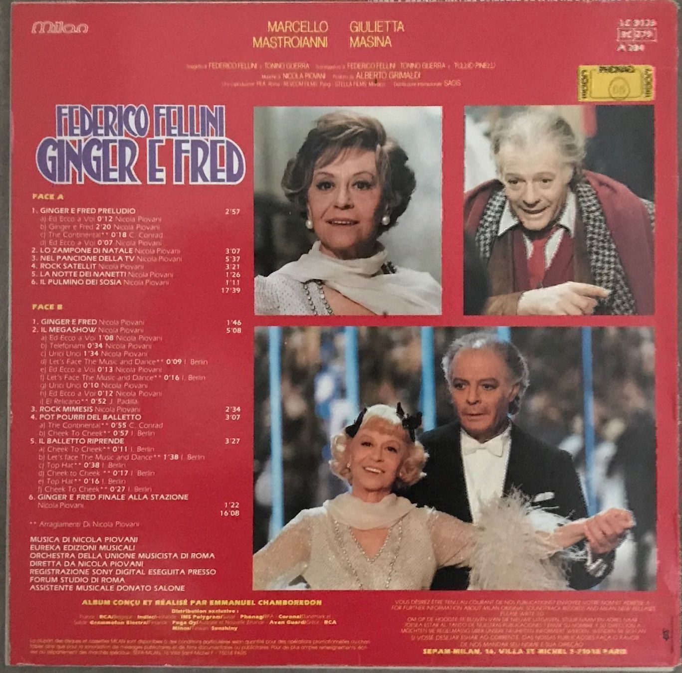 Schallplatten: B.O. DU FILM GINGER & FRED - 33 Tours – Gebraucht aus Bussigny von vinyl-pas-cher 1