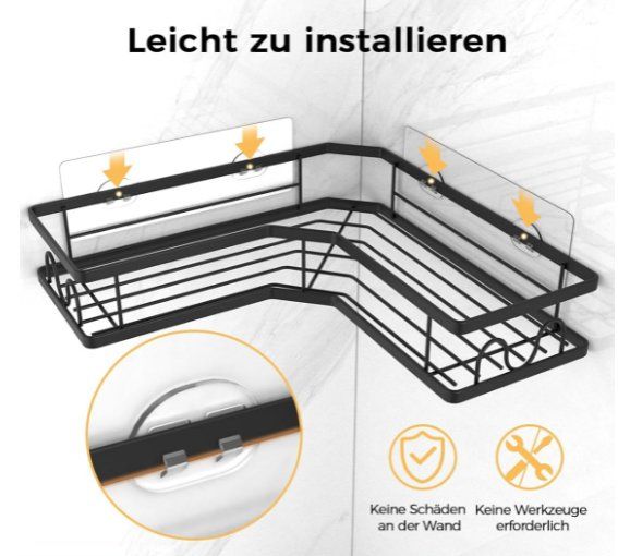 Scaffali: 2 Stück Selbstklebend Eckregal Badezimmer Duschablage – Nuovo (secondo la descrizione) da Thun venduto da onlino 6