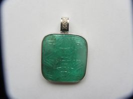 Grosser Smaragd Anhänger-Weissgold 18 K.