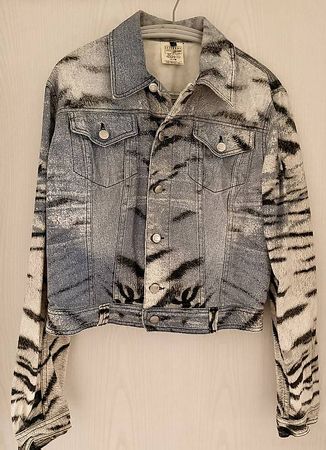 Just Cavalli Y2K Vintage Jeansjacke mit Tiger-Print Gr. M