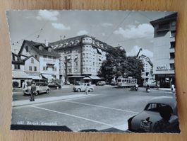 AK Kreuzplatz mit Tram und Autos