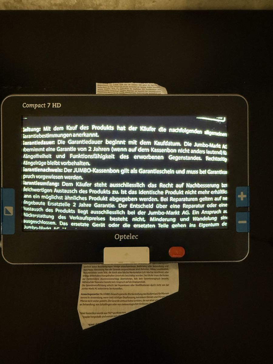 Optelec Altro per Ottica: Optelec Compact 7 HD Lesehilfe digitale Lupe – Usato da Ottenbach venduto da tickorus 5