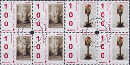 2016, Nr.1583+1584 (100 J. Dada) Viererblöcke + ET-Stempel.