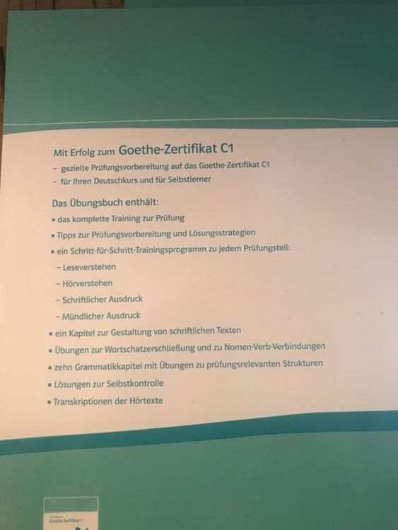 Mit Erfolg zum GoetheZertifikat C1 (Übungsbuch + Testbuch) Kaufen auf Ricardo
