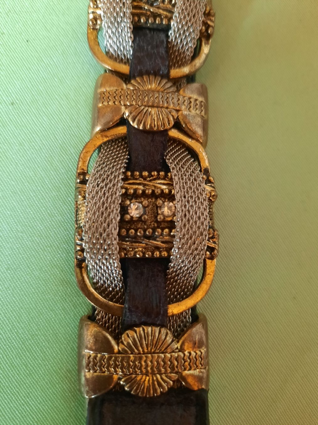 Cinture: Gürtel vintage  Metall-Leder  – Usato da Mühledorf SO venduto da schnulli51 3