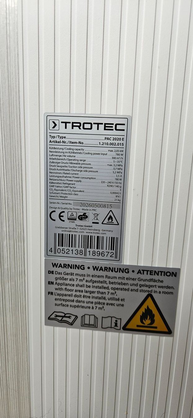 Trotec Climatiseurs: Trotec PAC 2020 E klimagerät – D'occasion à Zürich par AniaKa 4