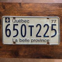 🇨🇦 1977 Vintage Autoschild, Quebec 650T225 - Kanada 